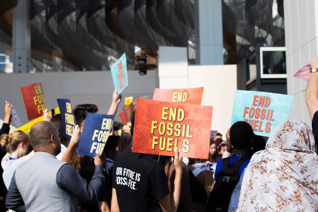 Protest at COP28 on Youth Day (December 10). Photo: Children and Youth Pavilion